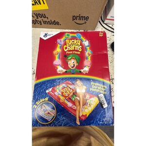 General Mills Lucky Charms Pool Float Inflatable 2 Sided Raft 65x41x6in